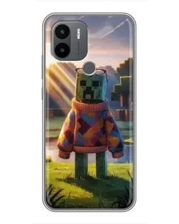 Чехол для Xiaomi Redmi A1 Plus с картинкой «Крипер в свитере»