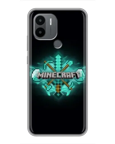 Чехол для Xiaomi Redmi A1 Plus с картинкой «Minecraft Diamond лого»