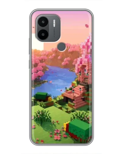Чехол для Xiaomi Redmi A1 Plus с картинкой «Розовое дерево Minecraft»