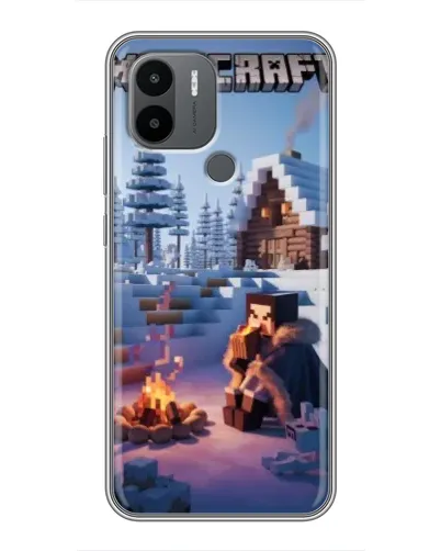 Чехол для Xiaomi Redmi A1 Plus с картинкой «Зимний Minecraft»