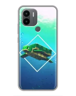 Чохол для Xiaomi Redmi A1 Plus з картинкою «Черепаха Minecraft»