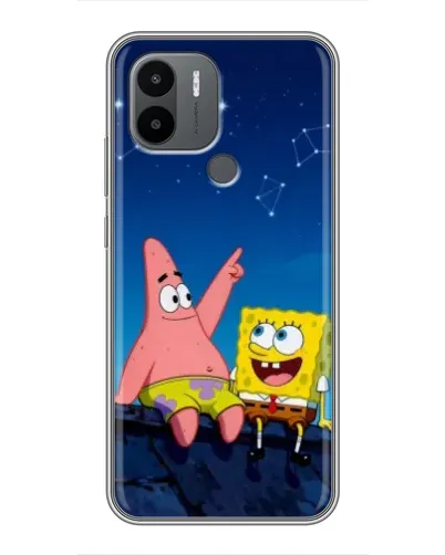 Чехол для Xiaomi Redmi A1 Plus с картинкой «Губка Боб и Патрик ночью»