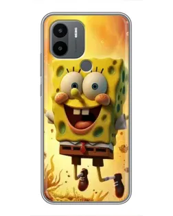 Чехол для Xiaomi Redmi A1 Plus с картинкой «Губка Боб прыгает»