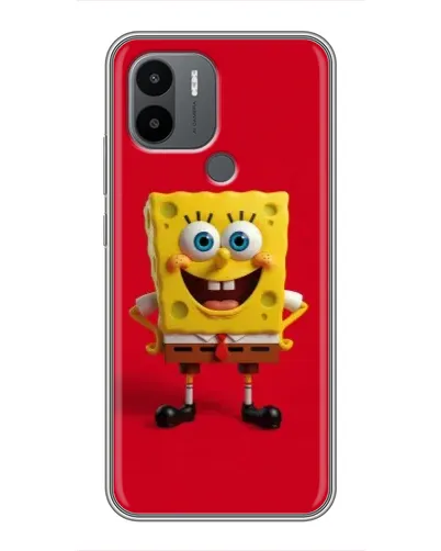 Чехол для Xiaomi Redmi A1 Plus с картинкой «Спанч Боб на красном»