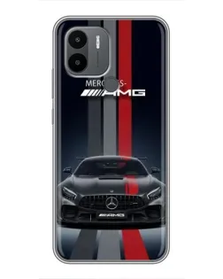 Чехол для Xiaomi Redmi A1 Plus с картинкой «Mercedes — белый карбон»