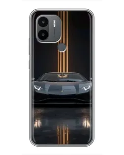 Чехол для Xiaomi Redmi A1 Plus с картинкой «Lamborghini золотые линии»
