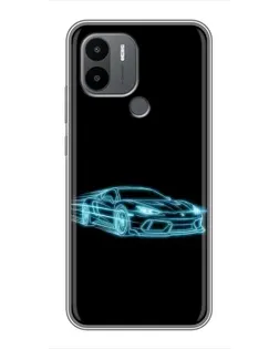 Чехол для Xiaomi Redmi A1 Plus с картинкой «Неоновый контур Lamborghini»