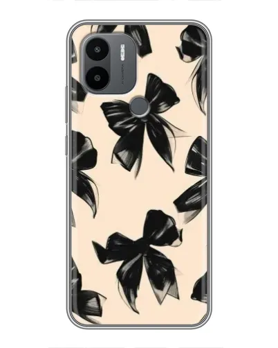 Чехол для Xiaomi Redmi A1 Plus с картинкой «Паттерн черные банты»