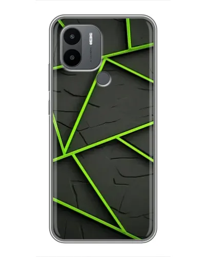 Чехол для Xiaomi Redmi A1 Plus с картинкой «Зеленые геометрические линии»