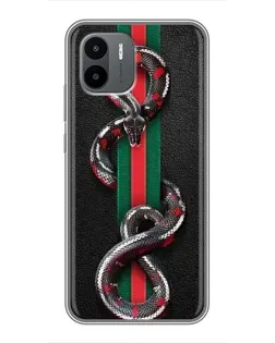 Чехол для Xiaomi Redmi A1 с картинкой «Gucci — змея на полосе» Чехол для Xiaomi Redmi A1 с картинкой «Gucci — змея на полосе»