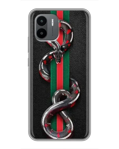 Чехол для Xiaomi Redmi A1 с картинкой «Gucci — змея на полосе» Чехол для Xiaomi Redmi A1 с картинкой «Gucci — змея на полосе»
