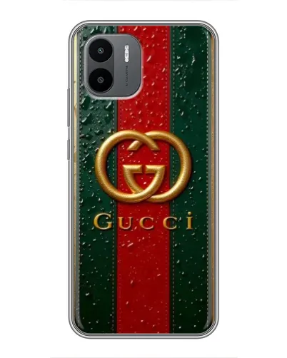Чехол для Xiaomi Redmi A1 с картинкой «Gucci — фирменная полоса и золото» Чехол для Xiaomi Redmi A1 с картинкой «Gucci — фирменная полоса и золото»