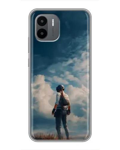 Чехол для Xiaomi Redmi A1 с картинкой «Герой PUBG на скале»