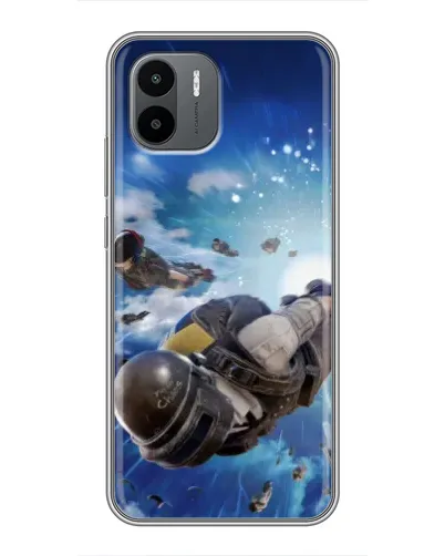 Чехол для Xiaomi Redmi A1 с картинкой «Десант PUBG — прыжок»