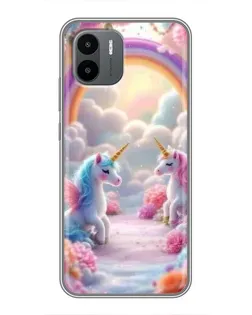 Чохол для Xiaomi Redmi A1 з картинкою «Веселка і єдинороги»
