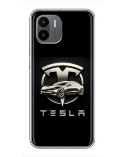 Чохол для Xiaomi Redmi A1 з картинкою «Tesla — срібне авто»