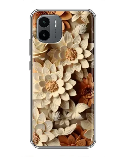 Чохол для Xiaomi Redmi A1 з картинкою «Бежевий флористичний декор»