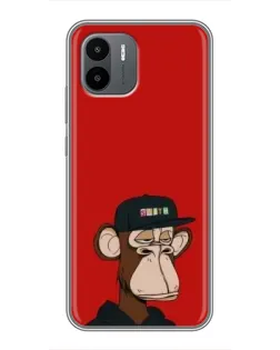 Чохол для Xiaomi Redmi A2 з картинкою «Bored Ape — червоний фон»