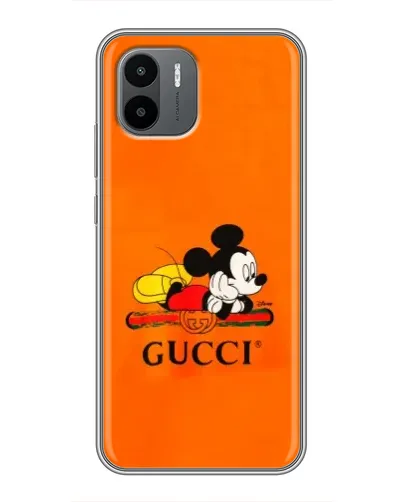 Чохол для Xiaomi Redmi A2 з картинкою «Міккі Маус Gucci — помаранч»
