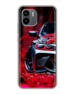 Чохол для Xiaomi Redmi A2 з картинкою «Спортивна BMW та квіти»