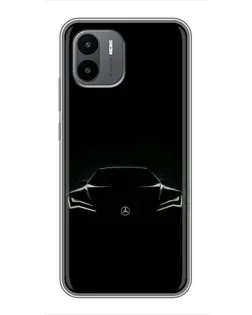 Чехол для Xiaomi Redmi A2 с картинкой «Mercedes — силуэт авто» Чехол для Xiaomi Redmi A2 с картинкой «Mercedes — силуэт авто»