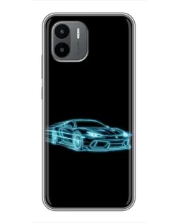 Чохол для Xiaomi Redmi A2 з картинкою «Неоновий контур Lamborghini»
