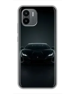 Чохол для Xiaomi Redmi A2 з картинкою «Чорний Lamborghini Aventador»
