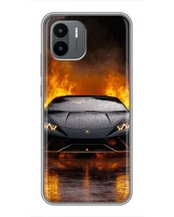 Чохол для Xiaomi Redmi A2 з картинкою «Lamborghini у вогні»