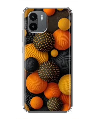 Чохол для Xiaomi Redmi A2 з картинкою «Об'ємні помаранчеві сфери»