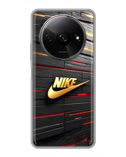 Чохол для Xiaomi Redmi A3 з картинкою «Золотий Nike на металі»