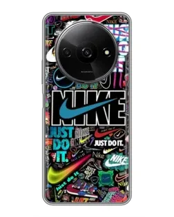 Чохол для Xiaomi Redmi A3 з картинкою «Яскравий колаж Nike»