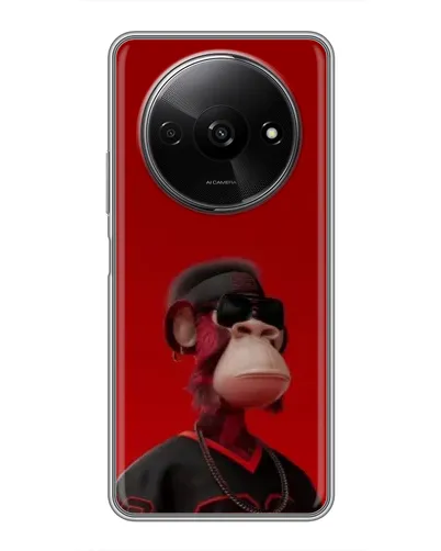 Чохол для Xiaomi Redmi A3 з картинкою «Bored Ape в червоному»