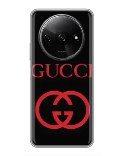 Чохол для Xiaomi Redmi A3 з картинкою «Gucci — червоний логотип»