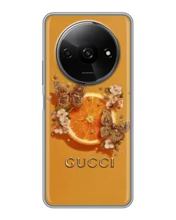 Чохол для Xiaomi Redmi A3 з картинкою «Gucci — золоті метелики»