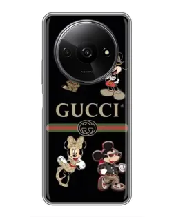 Чохол для Xiaomi Redmi A3 з картинкою «Gucci — герої Disney та монограма»