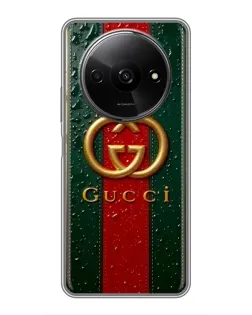 Чохол для Xiaomi Redmi A3 з картинкою «Gucci — фірмова смуга та золото»