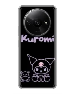 Чехол для Xiaomi Redmi A3 с картинкой «Kuromi — черный минимализм»
