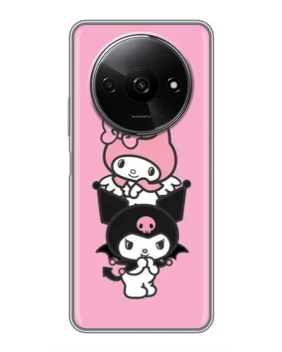 Чехол для Xiaomi Redmi A3 с картинкой «Трио My Melody и Kuromi» Чехол для Xiaomi Redmi A3 с картинкой «Трио My Melody и Kuromi»