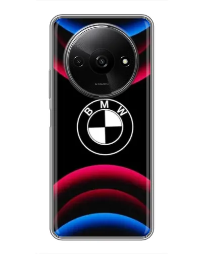 Чохол для Xiaomi Redmi A3 з картинкою «Логотип BMW та неонові дуги»