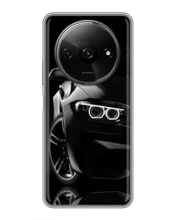 Чехол для Xiaomi Redmi A3 с картинкой «Черная BMW — профиль»