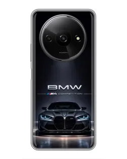 Чехол для Xiaomi Redmi A3 с картинкой «BMW сквозь ночной город»