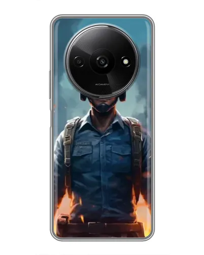 Чехол для Xiaomi Redmi A3 с картинкой «PUBG — реалистичный герой»
