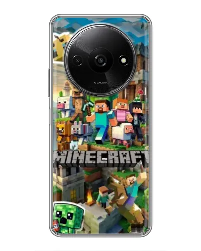 Чехол для Xiaomi Redmi A3 с картинкой «Замок Minecraft»