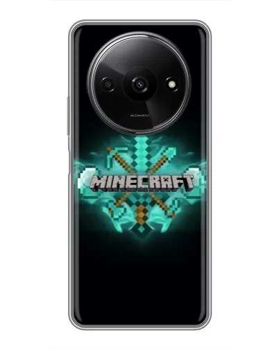 Чехол для Xiaomi Redmi A3 с картинкой «Minecraft Diamond лого»
