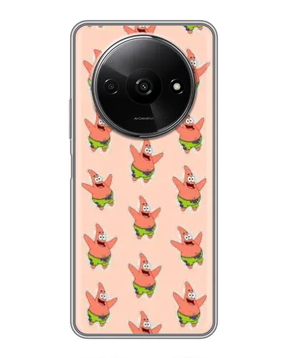 Чехол для Xiaomi Redmi A3 с картинкой «Патрик Стар паттерн»