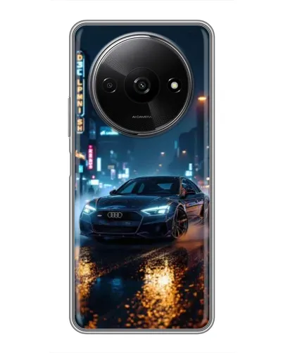 Чохол для Xiaomi Redmi A3 з картинкою «Нічне місто та Audi»