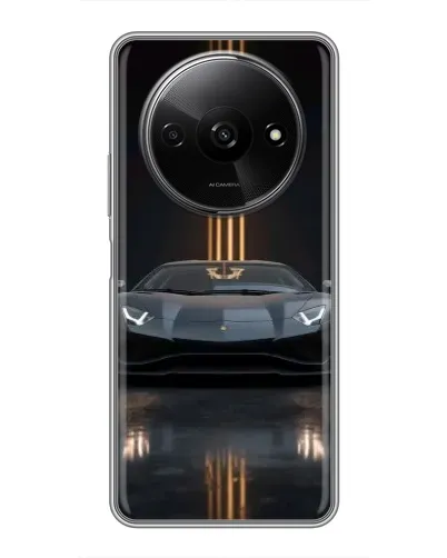 Чохол для Xiaomi Redmi A3 з картинкою «Lamborghini золоті лінії»