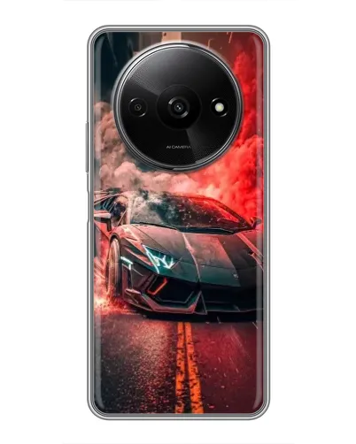 Чохол для Xiaomi Redmi A3 з картинкою «Lamborghini червоний дим»