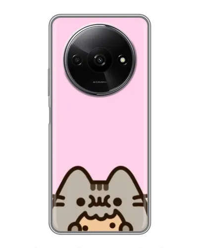 Чехол для Xiaomi Redmi A3 с картинкой «Pusheen и печенье»