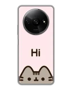 Чехол для Xiaomi Redmi A3 с картинкой «Пушин говорит Hi»